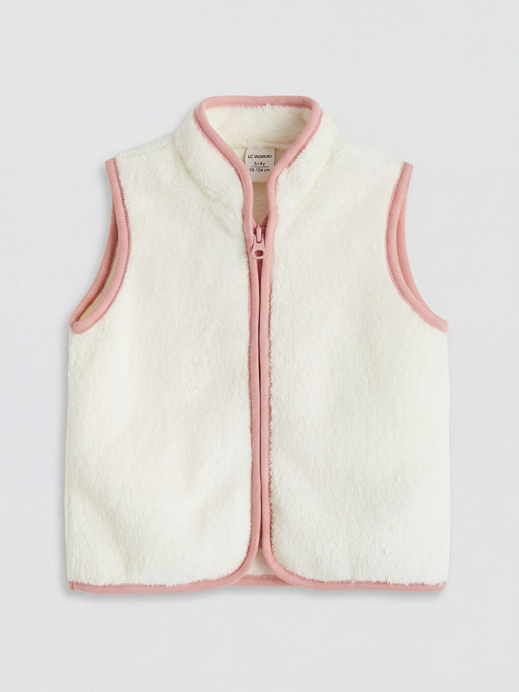 Ekru Dik Yaka Kız Bebek Pelüş Yelek