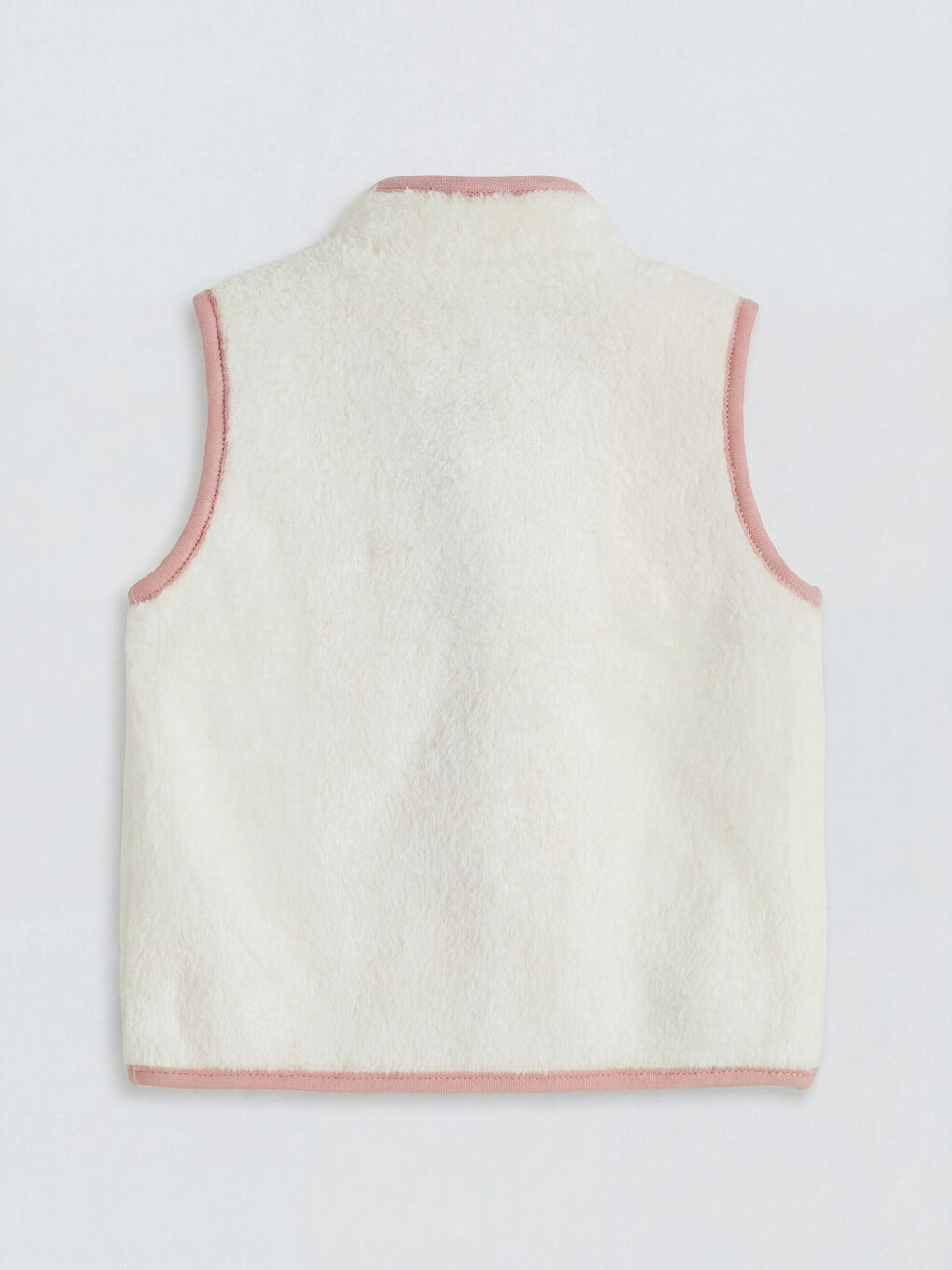 Ekru Dik Yaka Kız Bebek Pelüş Yelek-1