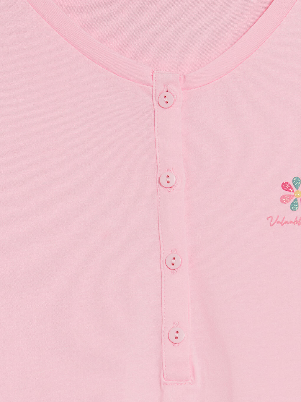 Ekru Desenli Kadın Kaprili Pijama Takım-2