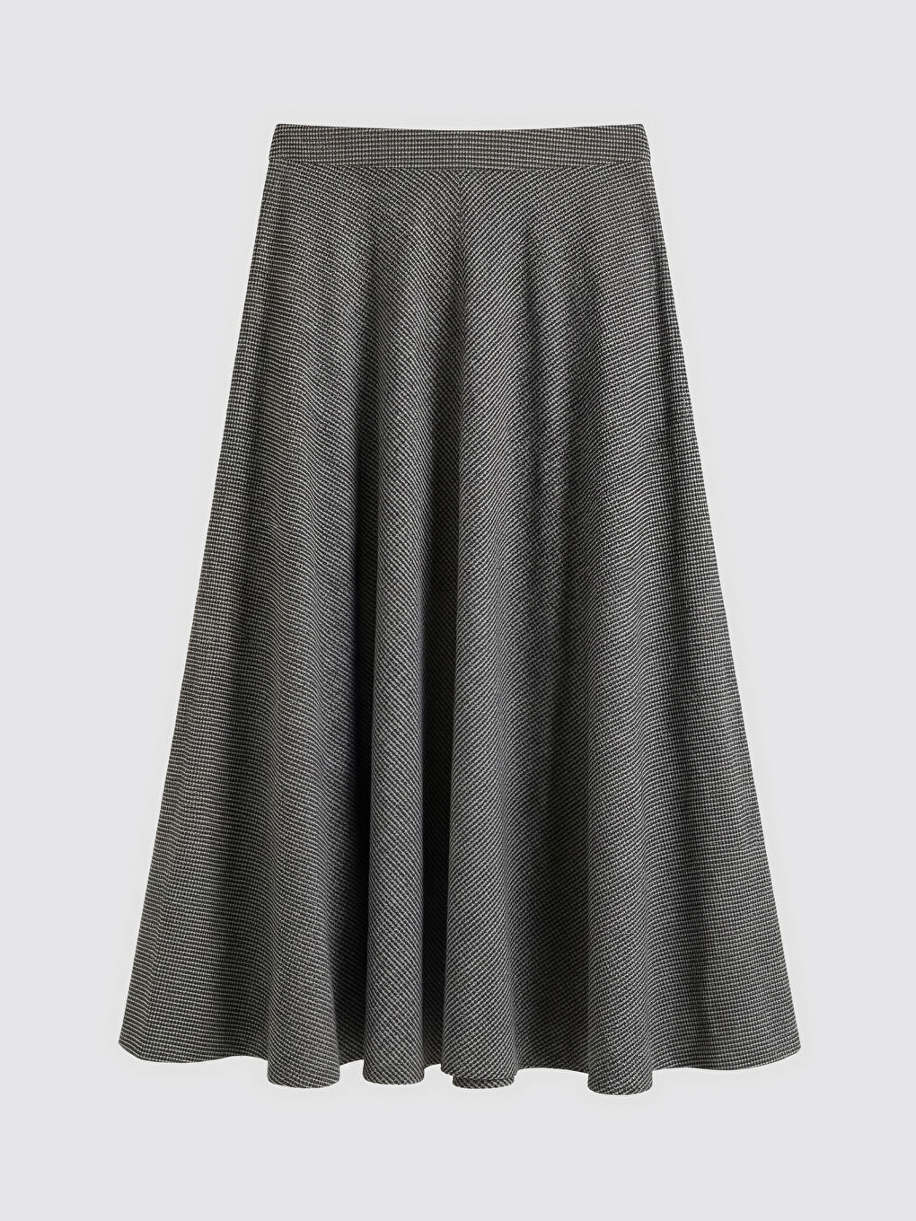 Kahverengi Beli Lastikli Desenli Kloş Etek