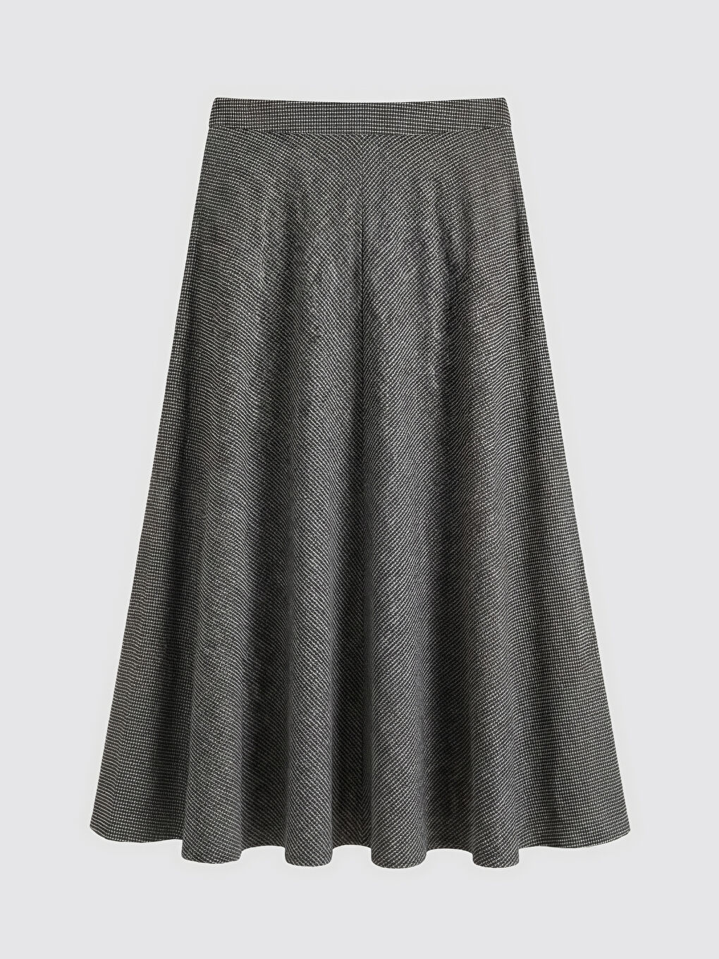 Kahverengi Beli Lastikli Desenli Kloş Etek-1