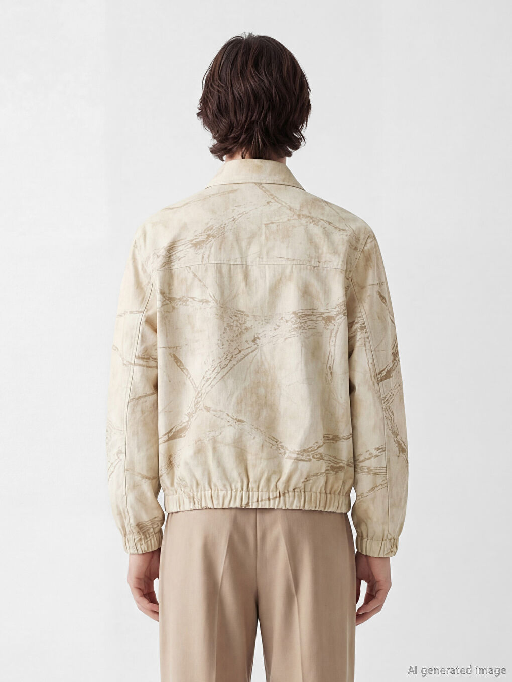 Bej Loose Fit Erkek Mont-2