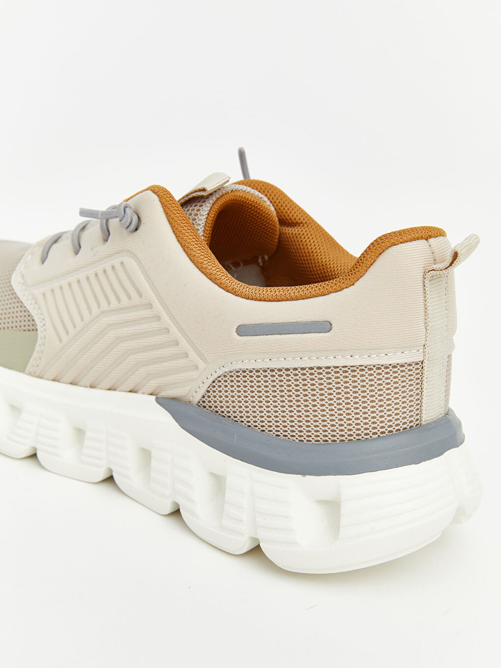 Bej Bağcıklı Kalın Tabanlı Erkek Çocuk Spor Ayakkabı-4