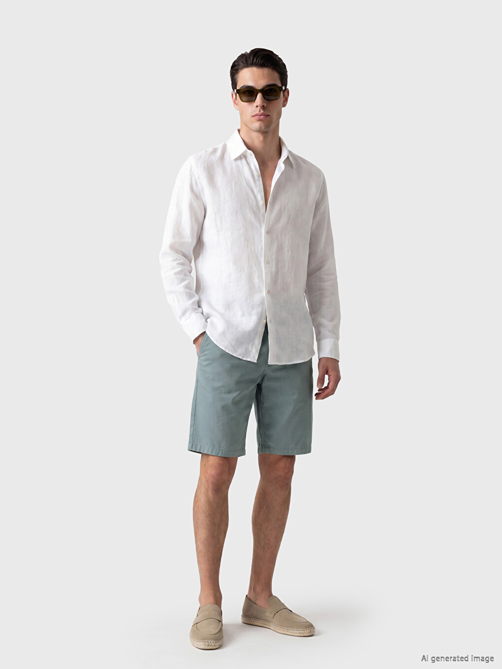 Regular Fit Gabardine Men's Shorts-1