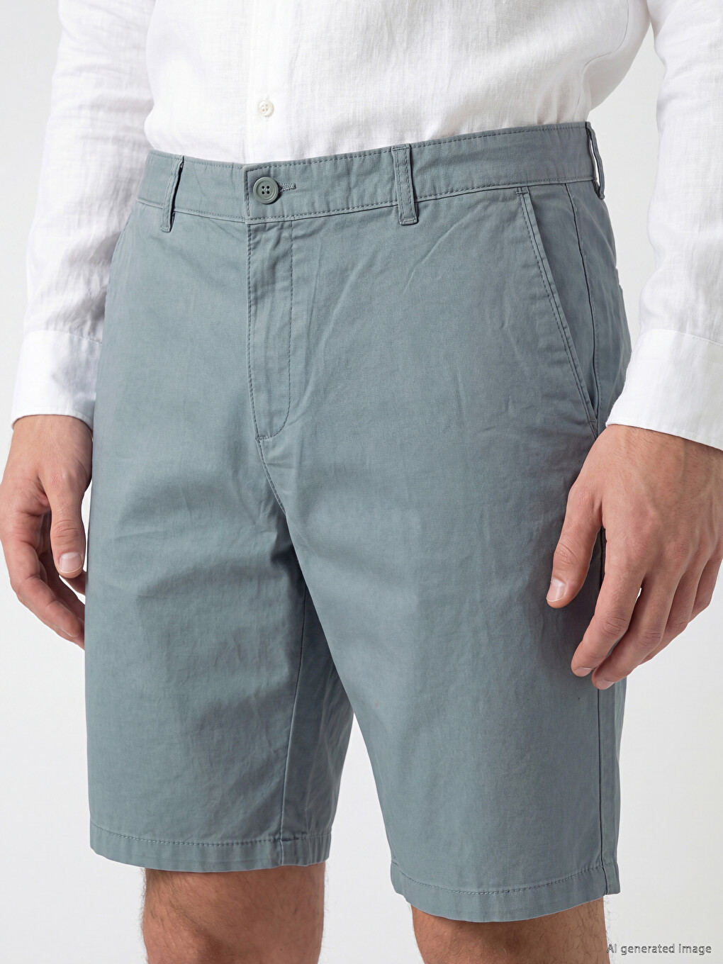 Regular Fit Gabardine Men's Shorts-2