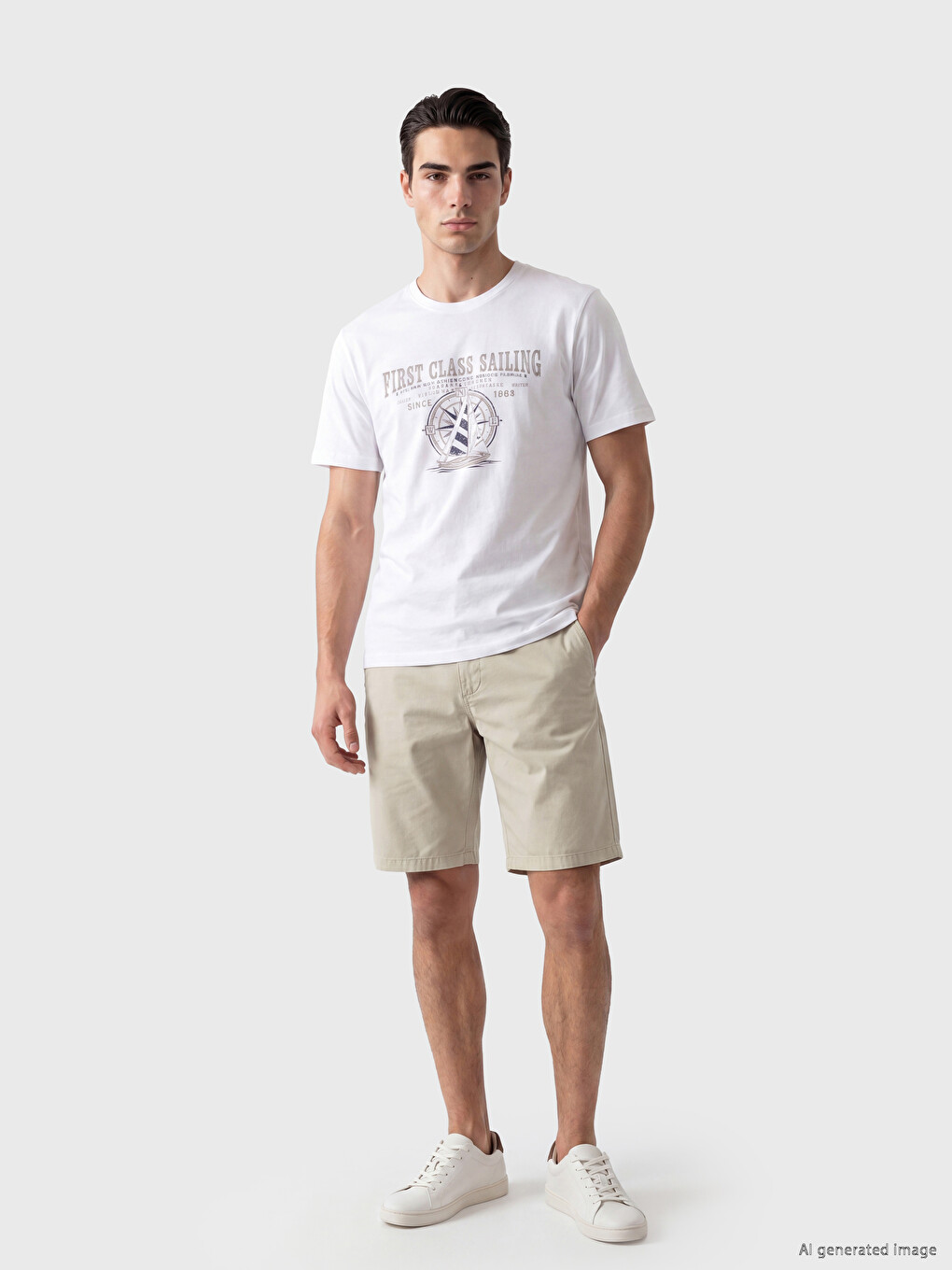 Regular Fit Gabardine Men's Shorts-1