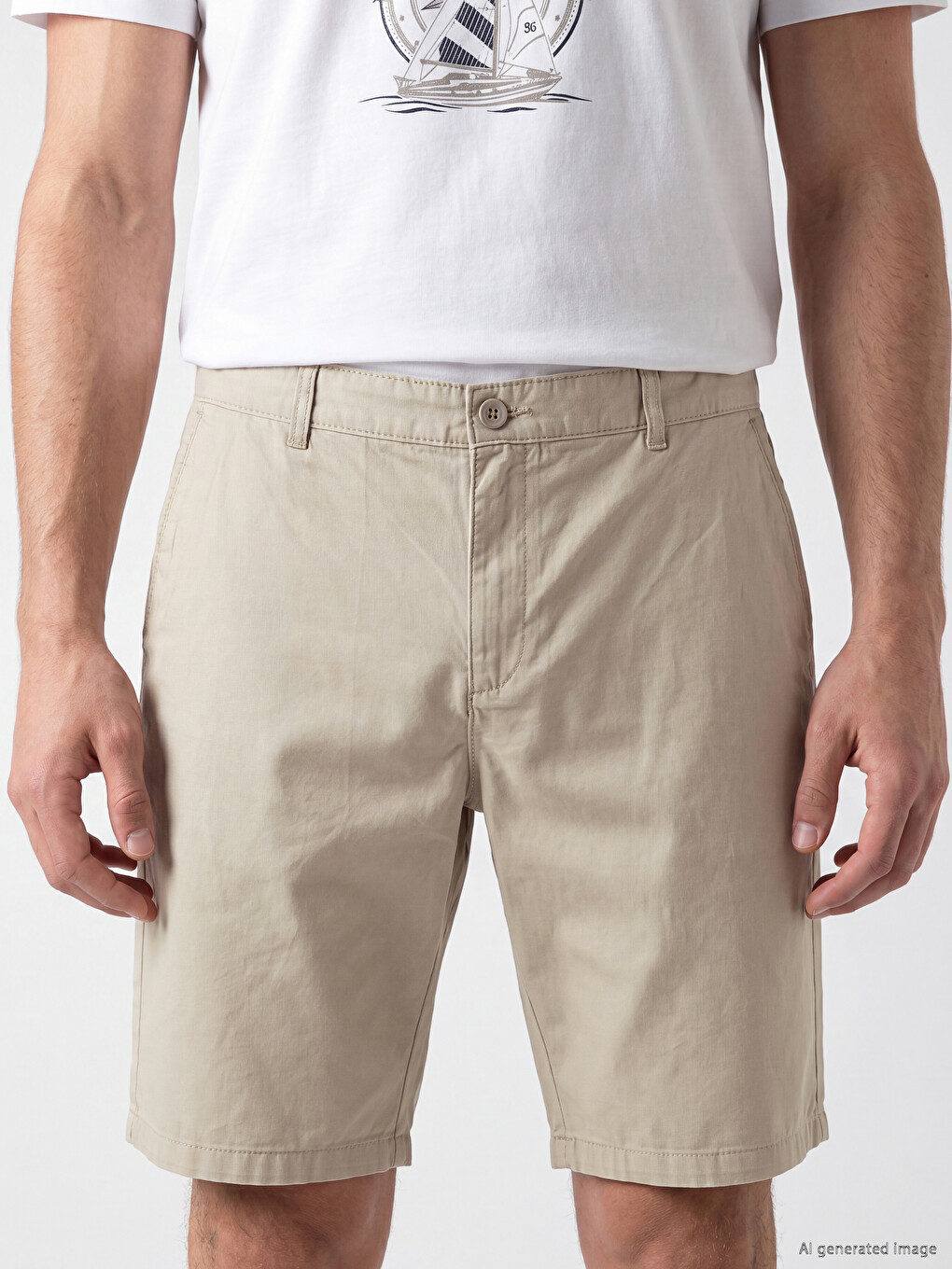 Regular Fit Gabardine Men's Shorts-2