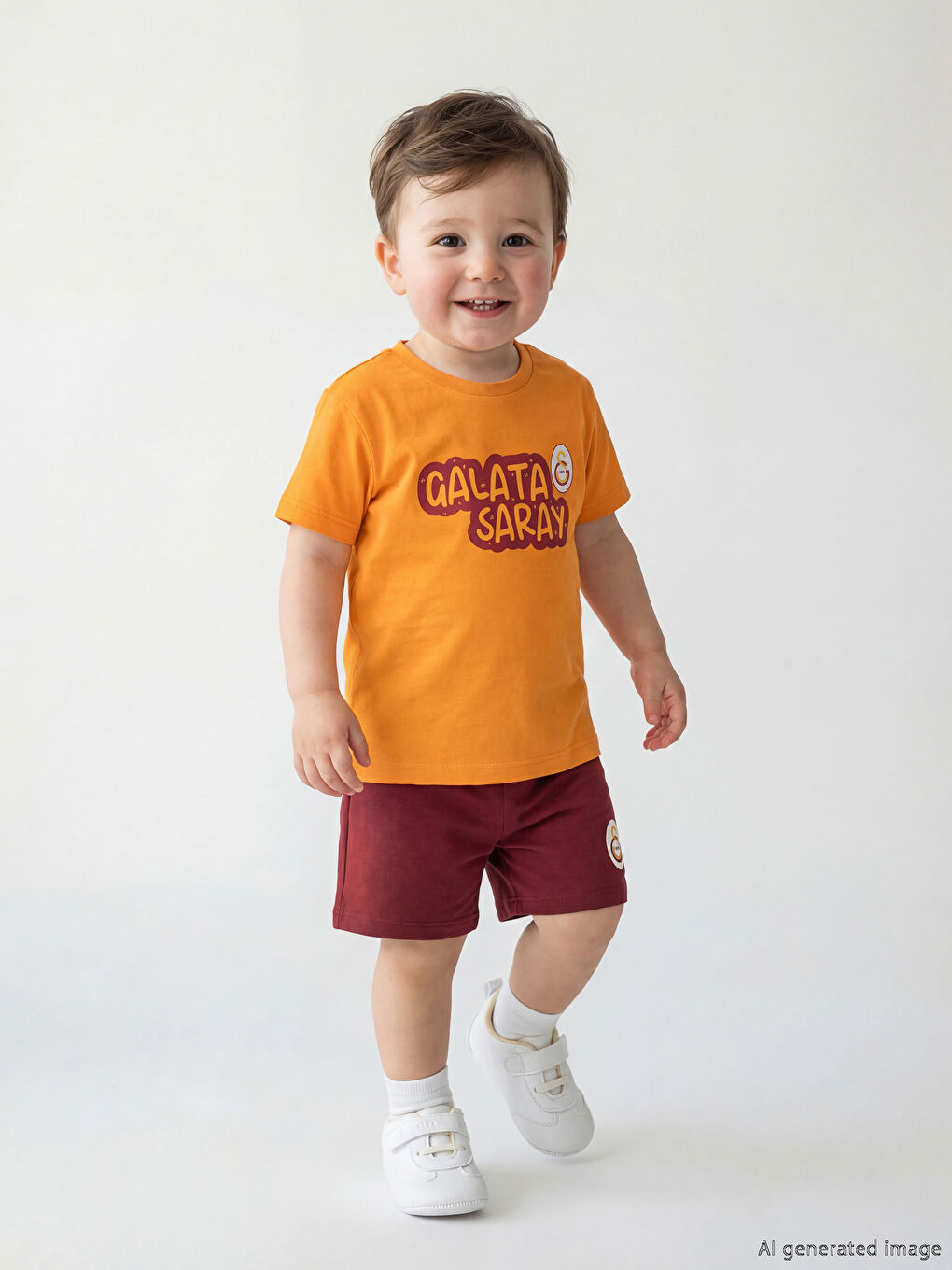 Turuncu Galatasaray Baskılı Erkek Bebek Takım