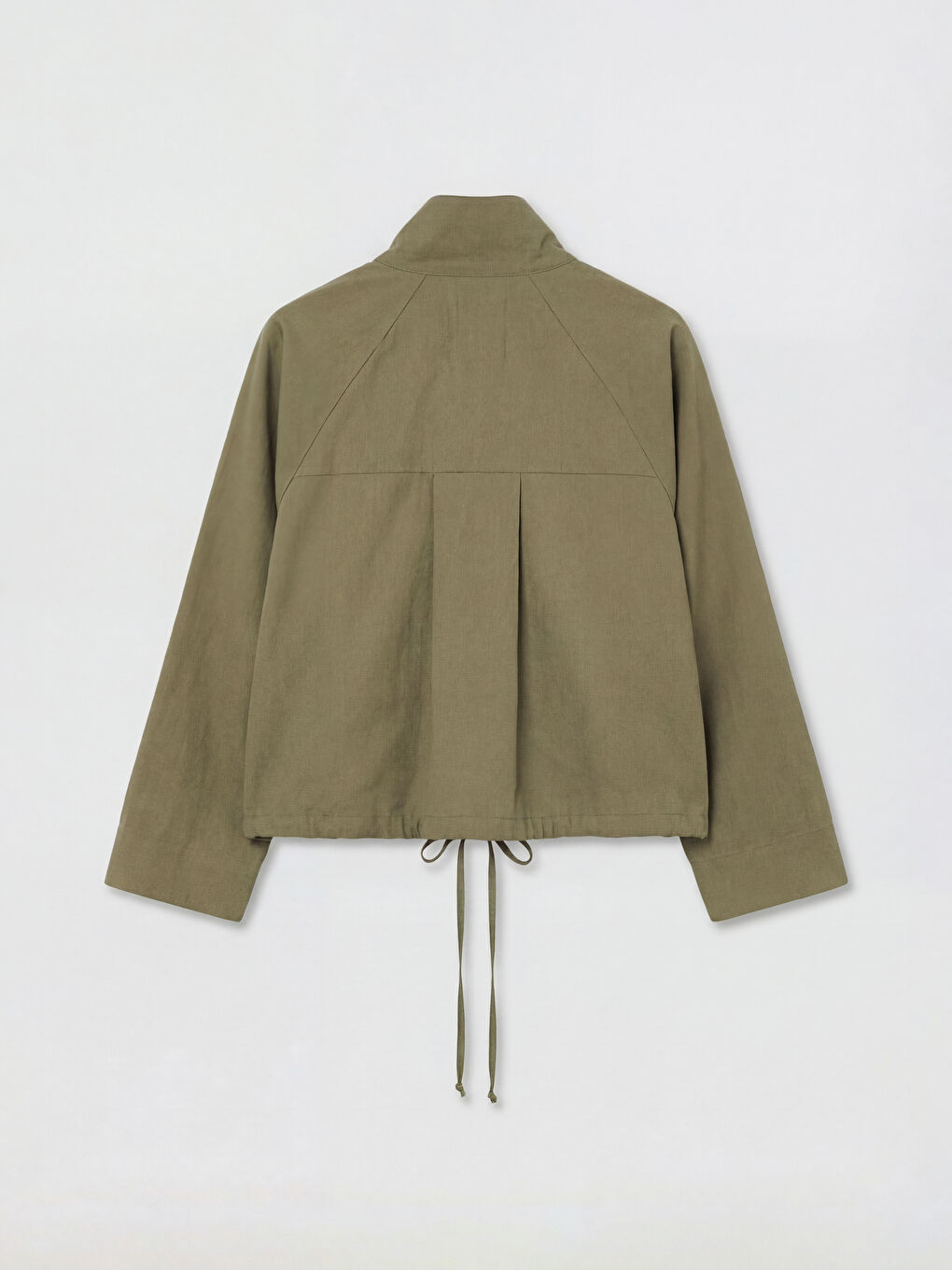 Haki Dik Yaka Oversize Kadın Ceket-1