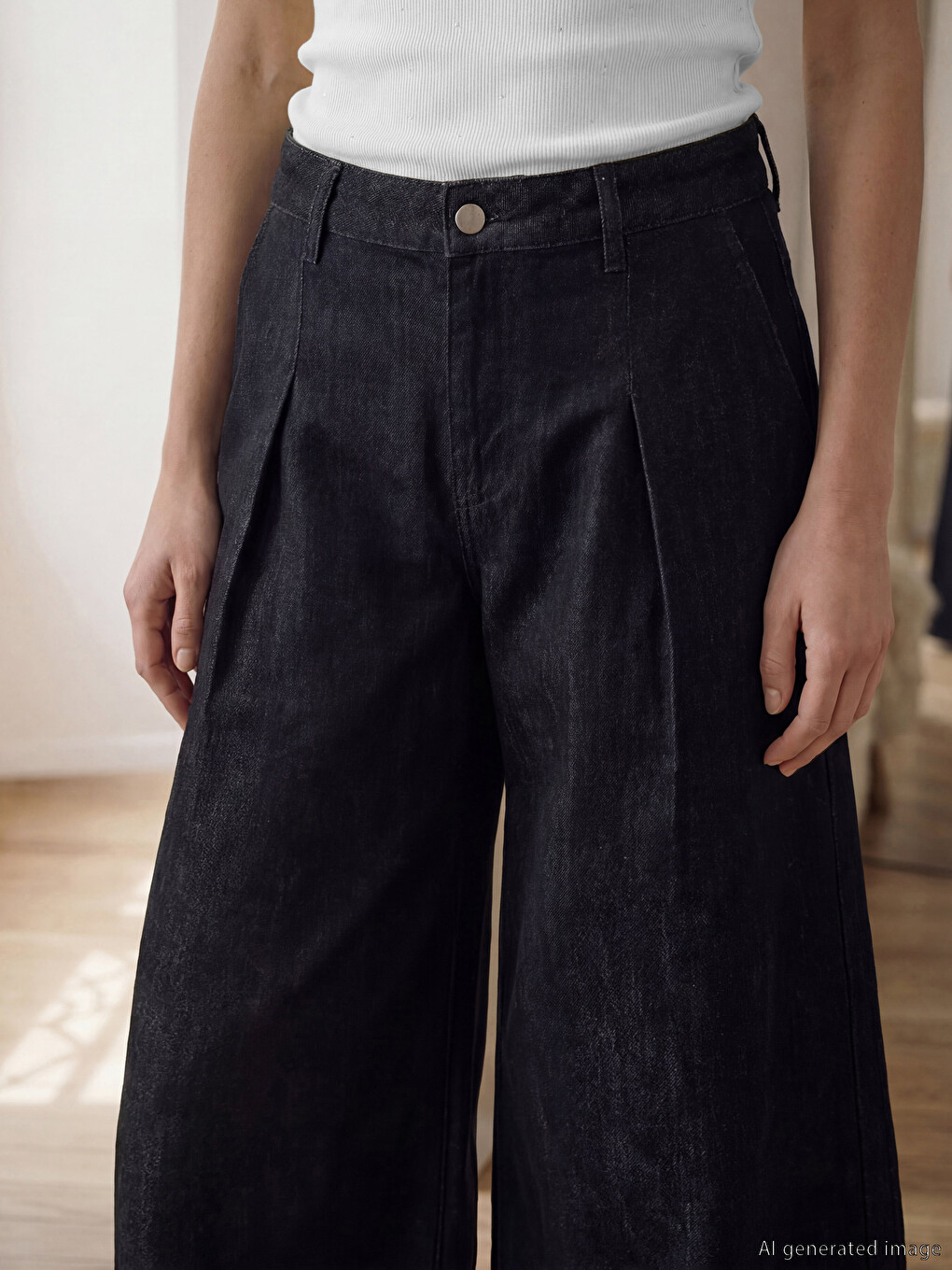 İndigo Wideleg Kadın Jean Pantolon-2
