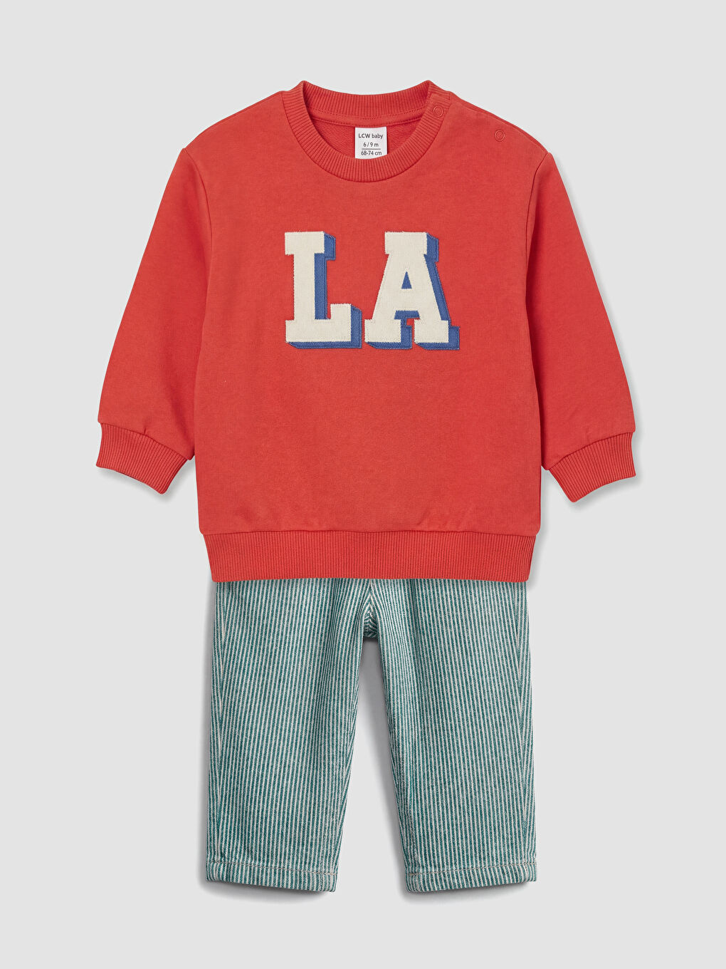 Mercan Baskılı Erkek Bebek Sweatshirt ve Pantolon