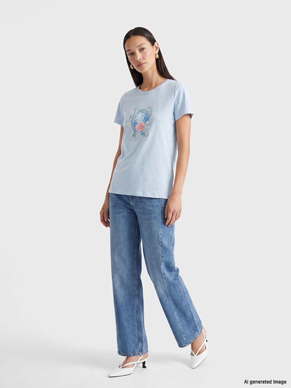 Woman Blue T-shirt-1