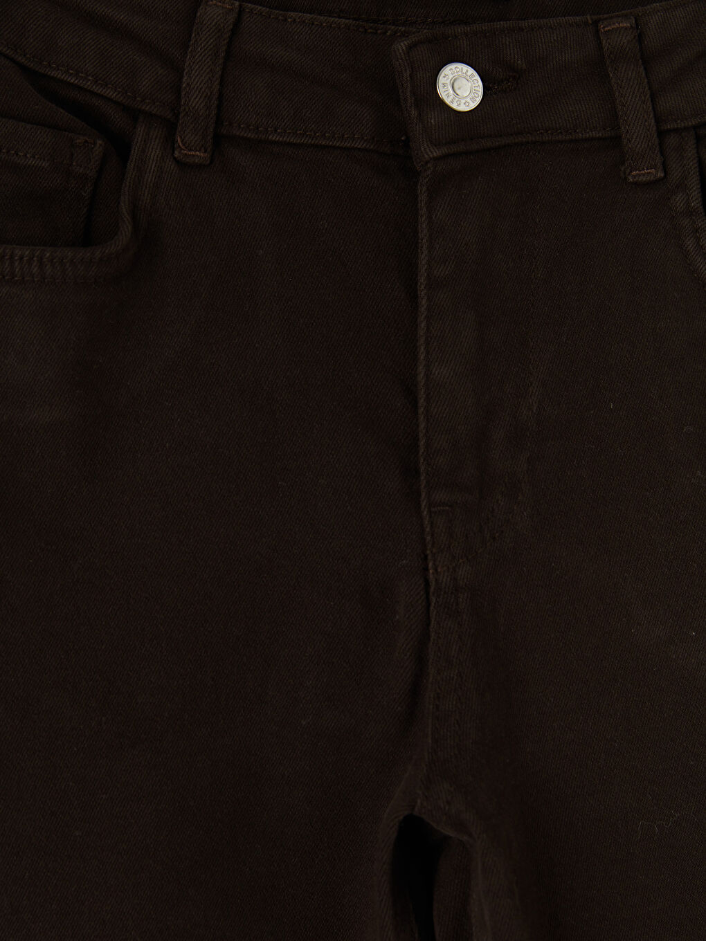 Kahverengi Straight Fit Kadın Jean Pantolon-2