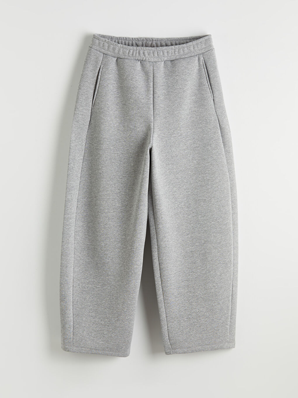 Gri Beli Lastikli Kadın Eşofman Altı