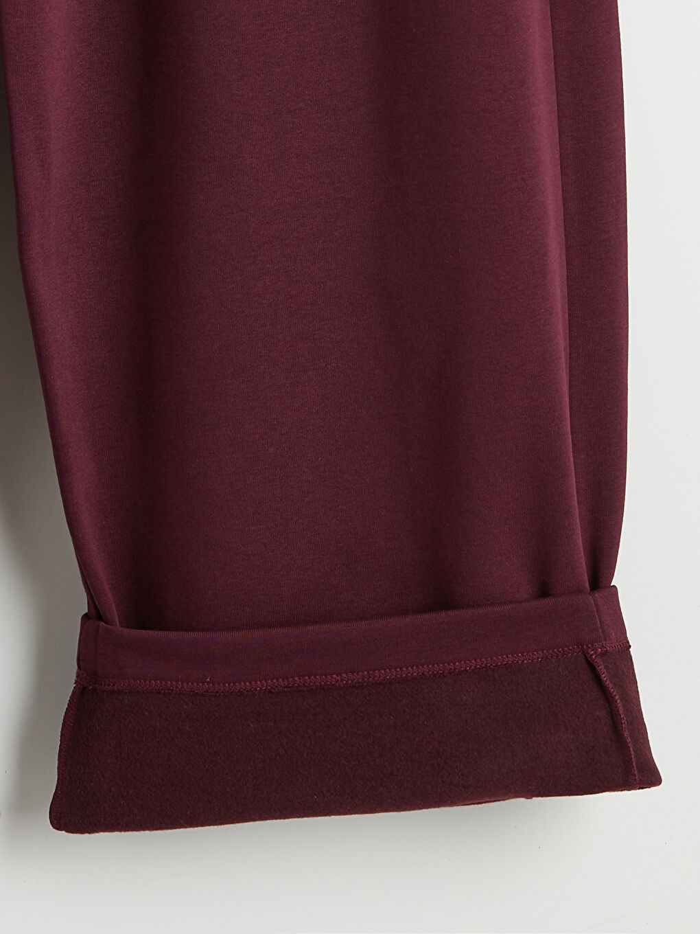 Bordo Beli Lastikli Kadın Eşofman Altı-2