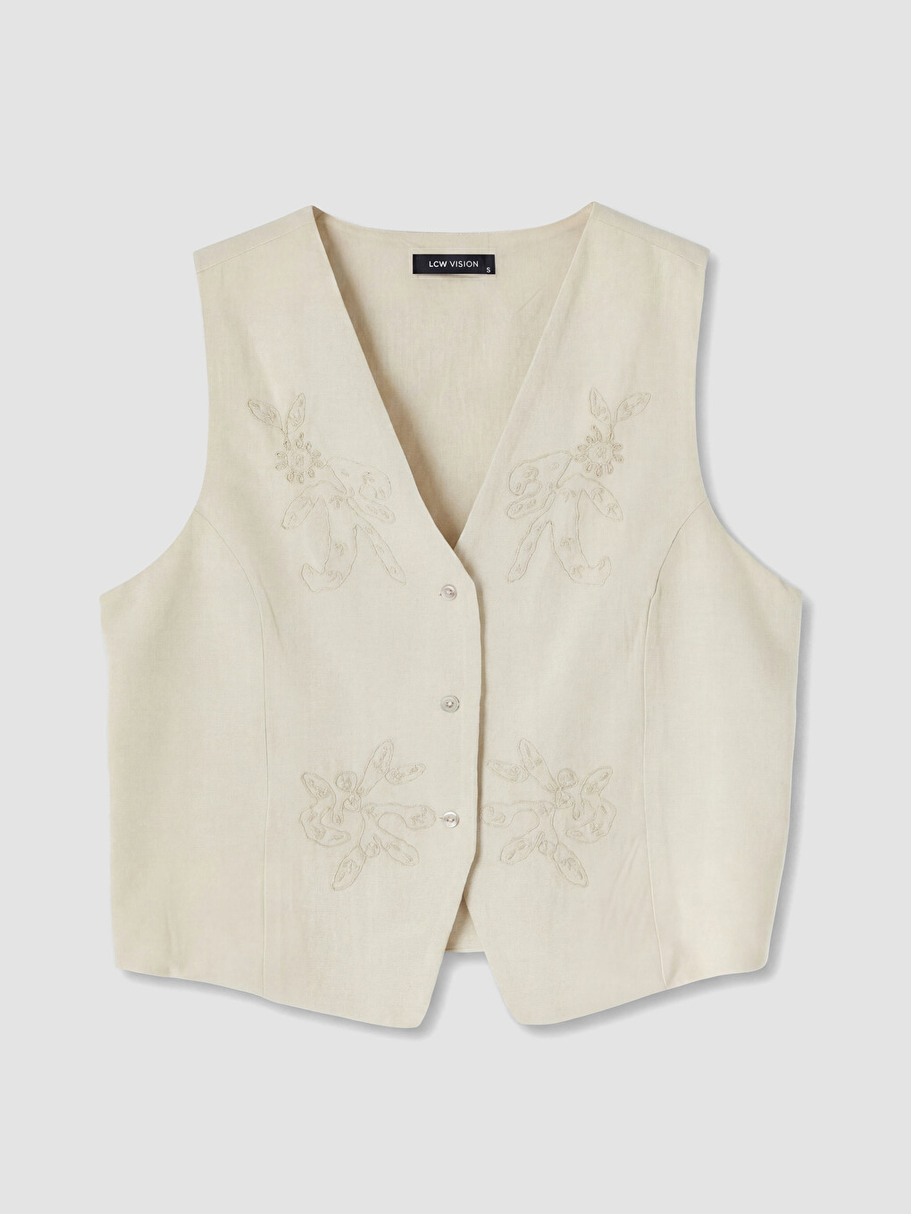 Vestă De Costum Bej Femeie-4