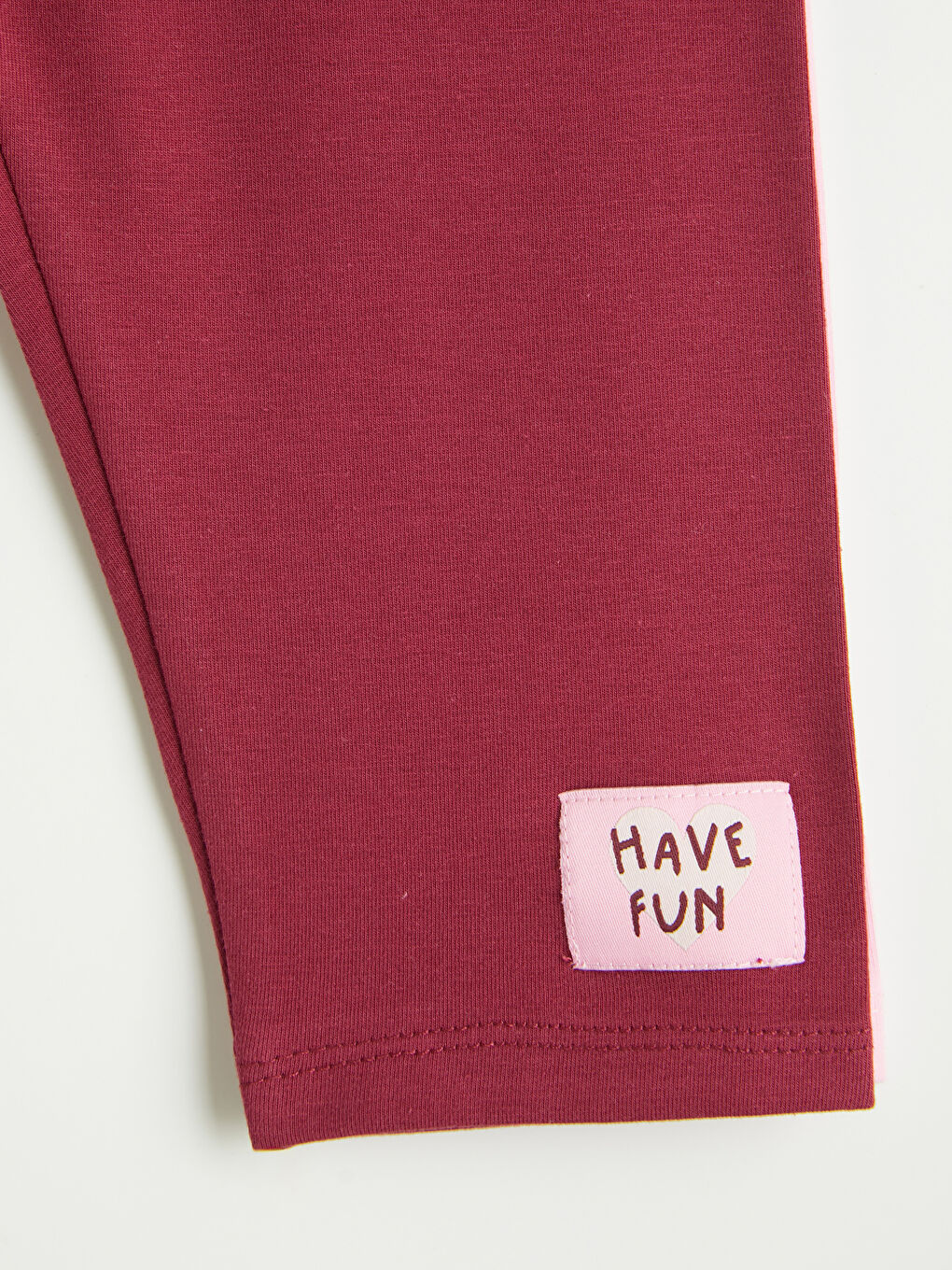 Bordo Beli Lastikli Kız Çocuk Tayt 2'li-3