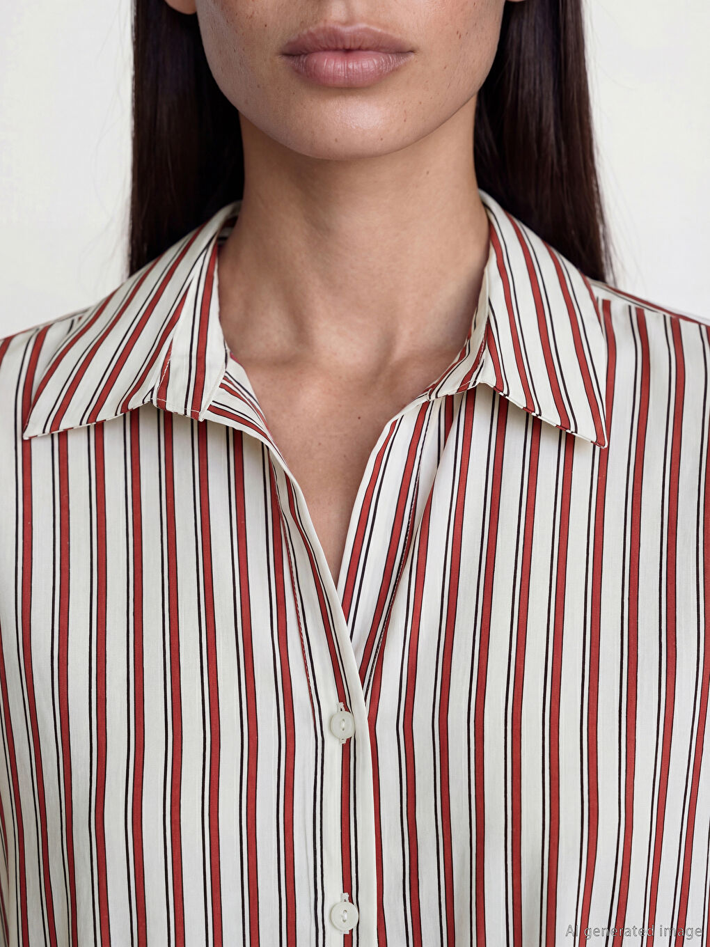 Женское полосатое платье-рубашка с поясом-2