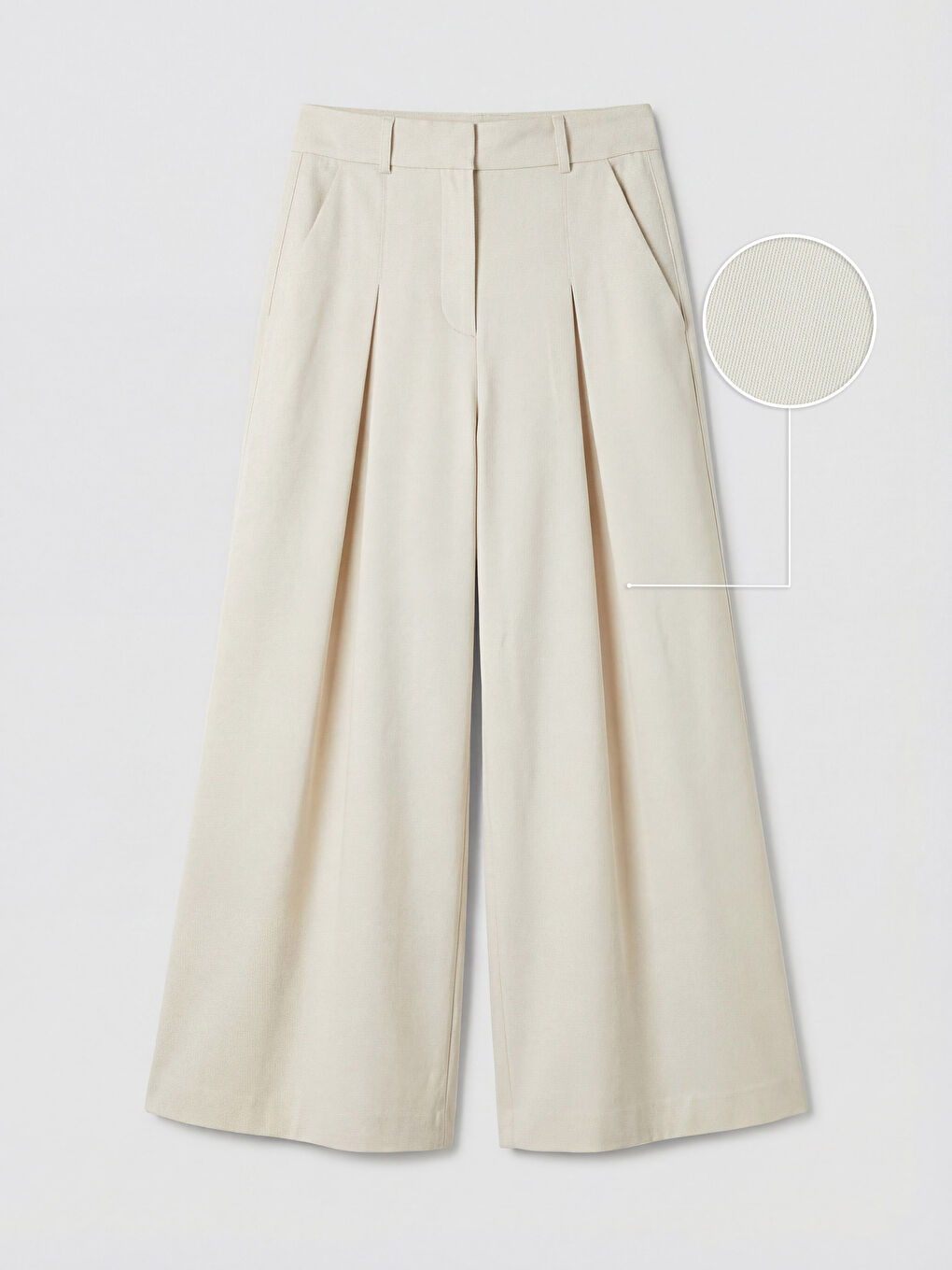 Bej Regular Fit Kadın Pileli Pantolon Etek-4