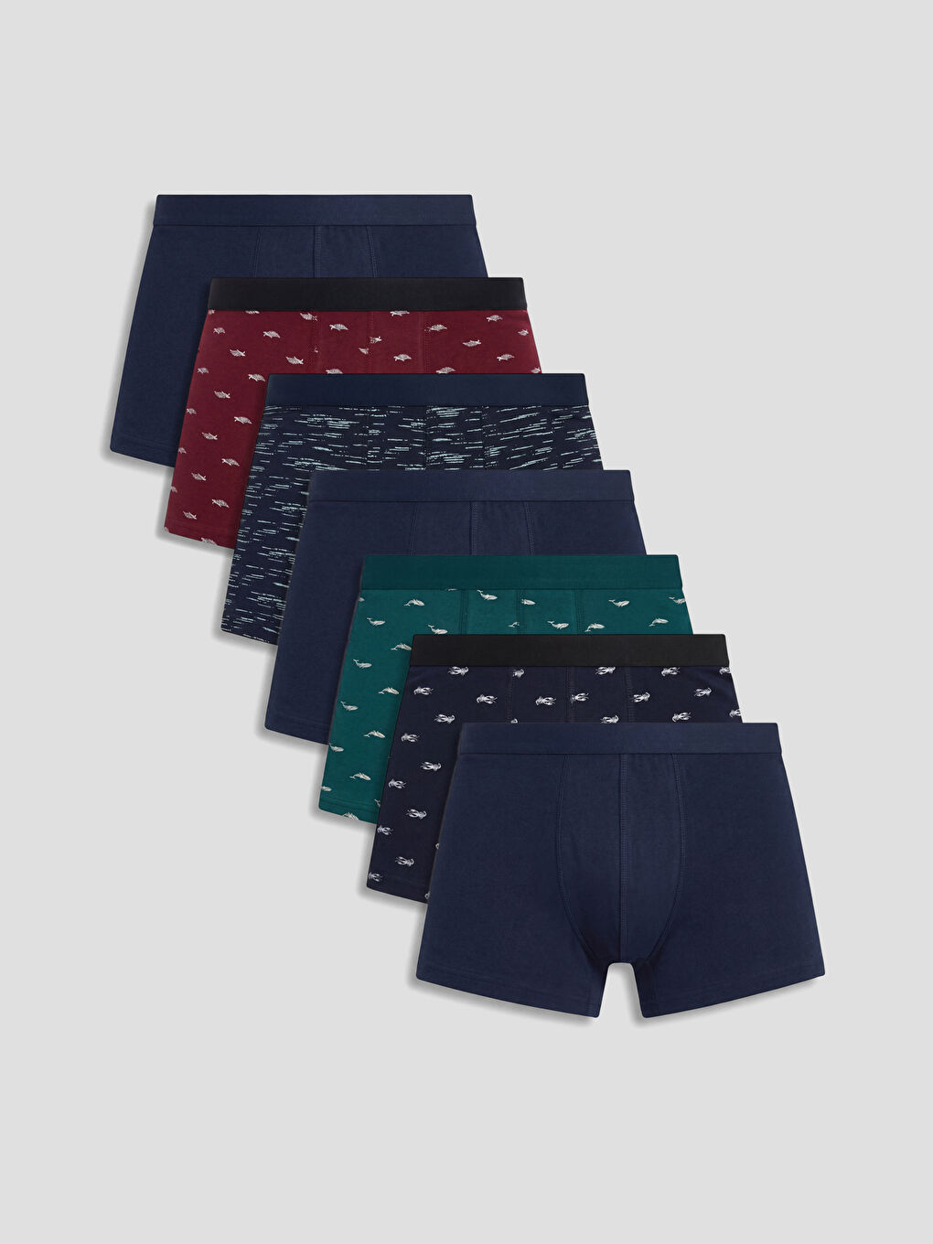 Lacivert Regular Fit Erkek Boxer 7'li