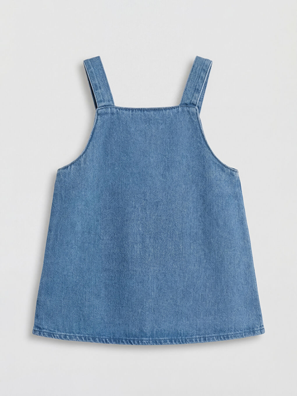 Mavi Fiyonk Detaylı Kız Bebek Jean Elbise-1