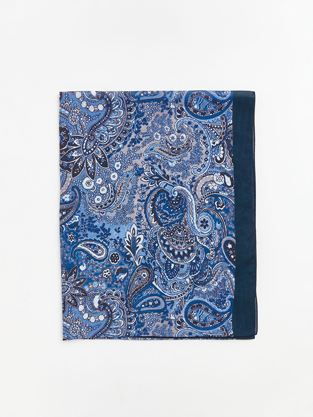 Mavi Desenli Kadın Şal-1