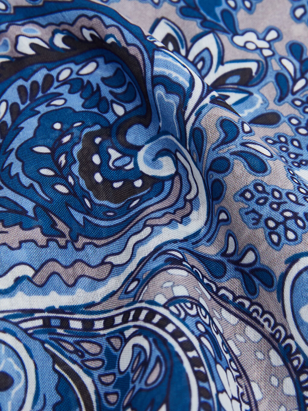 Mavi Desenli Kadın Şal-2