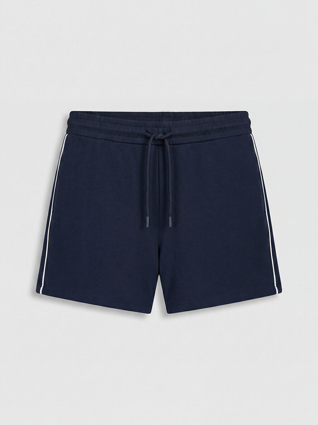 Lacivert Şeritli Soft Touch Kadın Şort