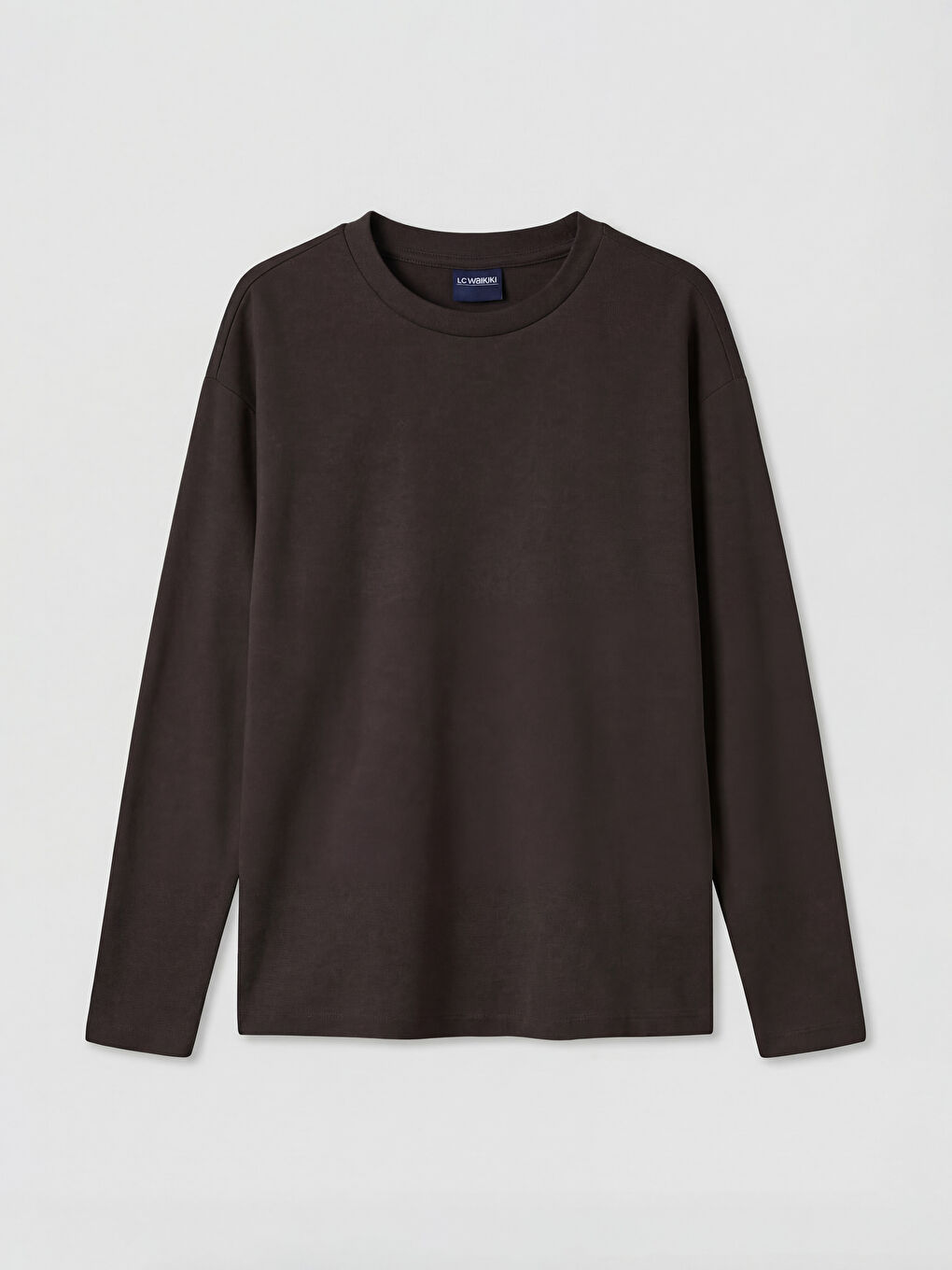 Kahverengi Bisiklet Yaka Kız Çocuk Soft Touch Tişört