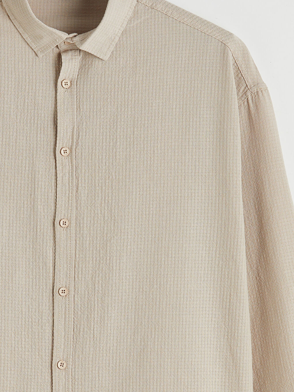 Bej Regular Fit Erkek Gömlek-5