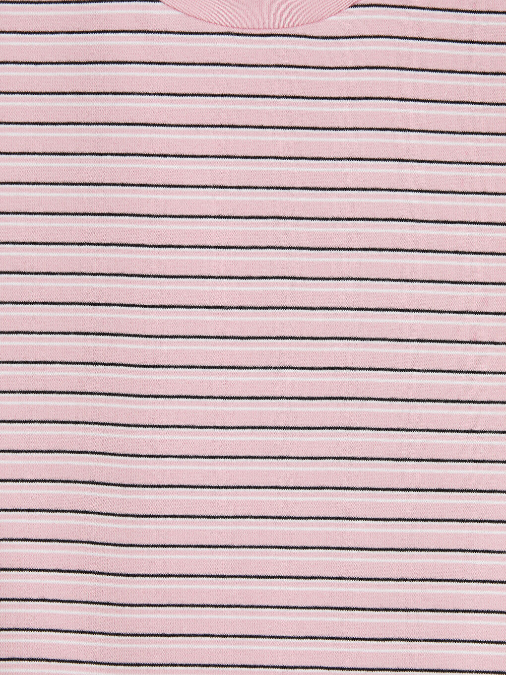 Pembe Bisiklet Yaka Çizgili Kadın Tişört-2