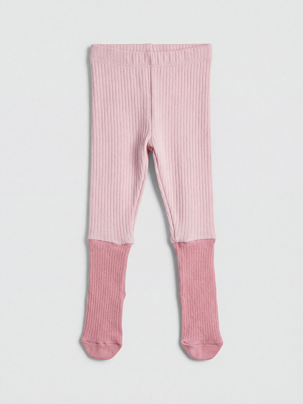 Pembe Kız Bebek Çoraplı Tayt Pantolon 2'li-1