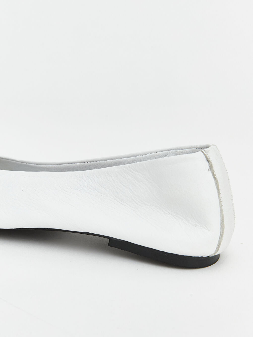 Beyaz Hakiki Deri Kadın Babet-4