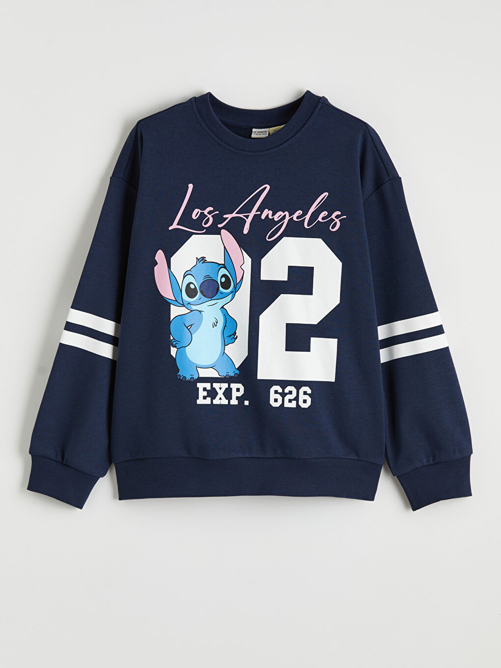 Crew Neck Stitch Printed Girls' Sweatshirt