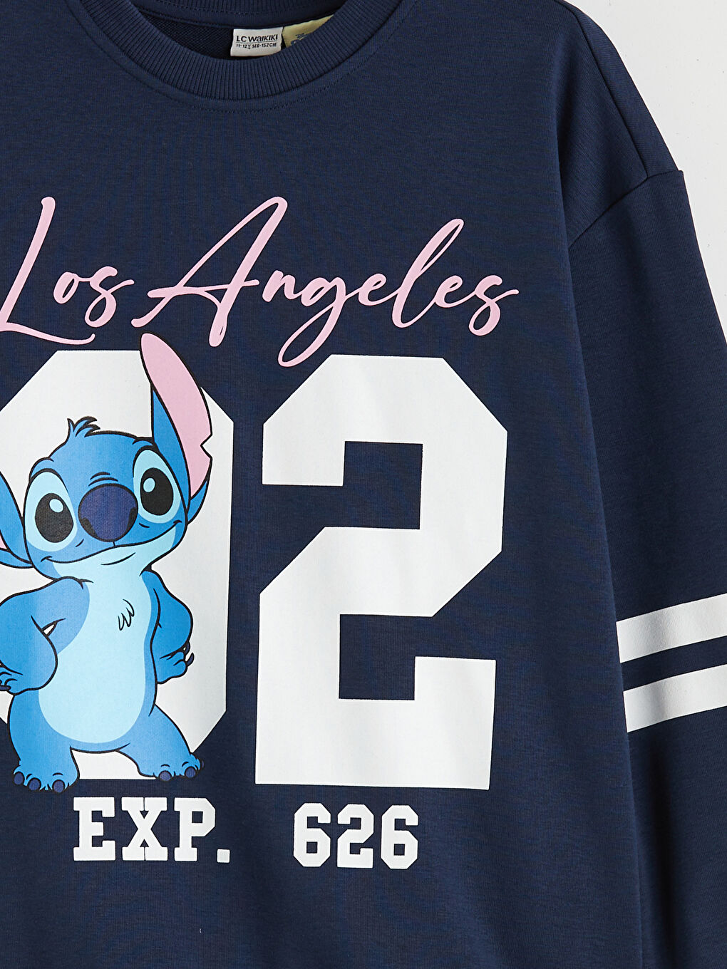Crew Neck Stitch Printed Girls' Sweatshirt-2