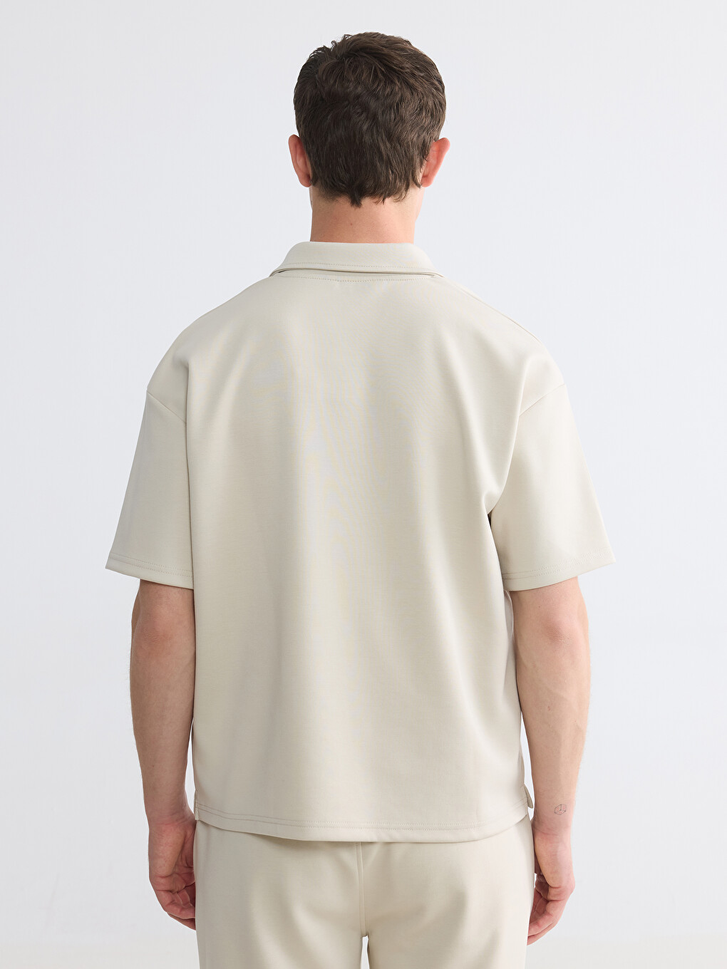 Half-Zip Polo Collar Men's T-Shirt-3