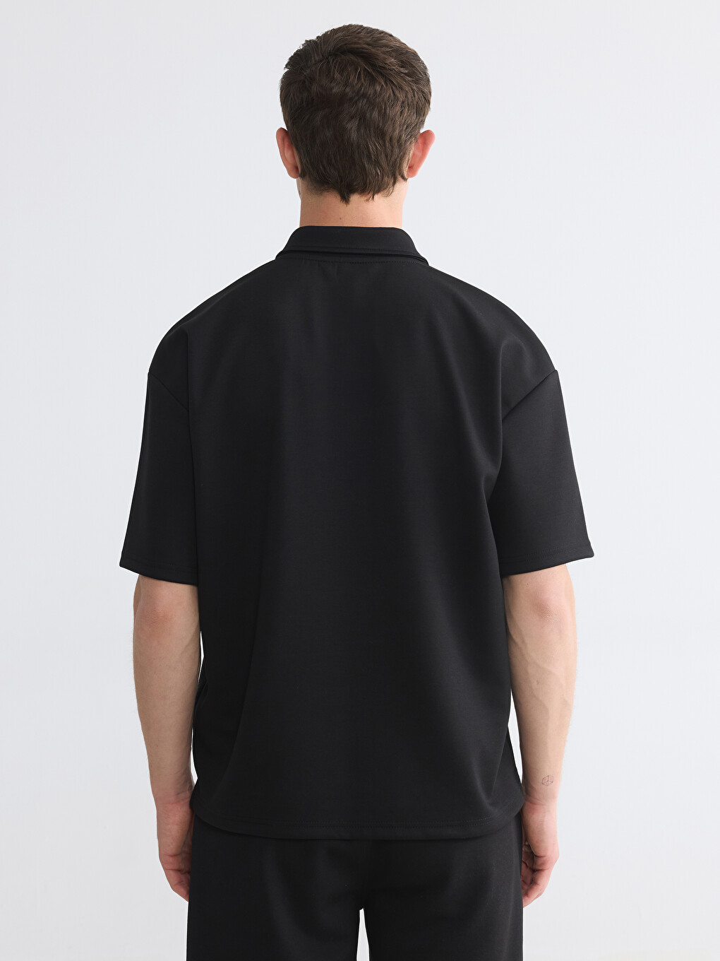 Half-Zip Polo Collar Men's T-Shirt-3