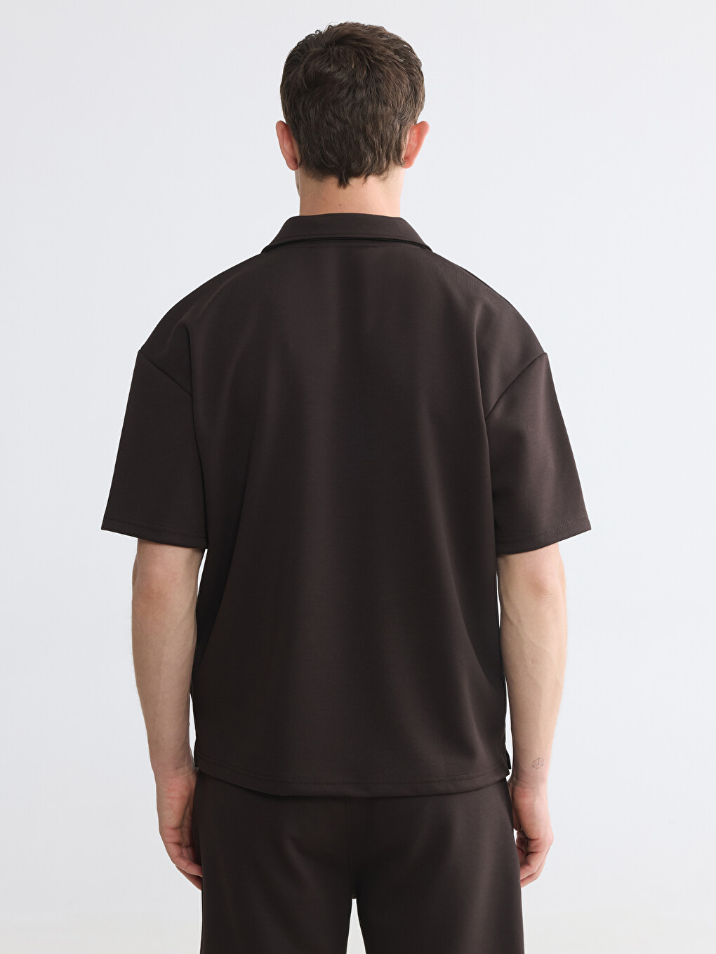 Half-Zip Polo Collar Men's T-Shirt-3