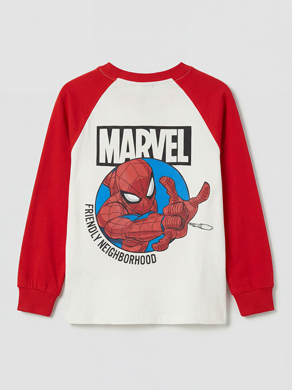 Bej Bisiklet Yaka Spider-Man Baskılı Erkek Çocuk Tişört-1