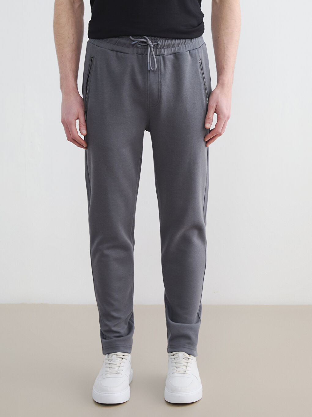 Gri Standart Kalıp Erkek Eşofman Altı-1