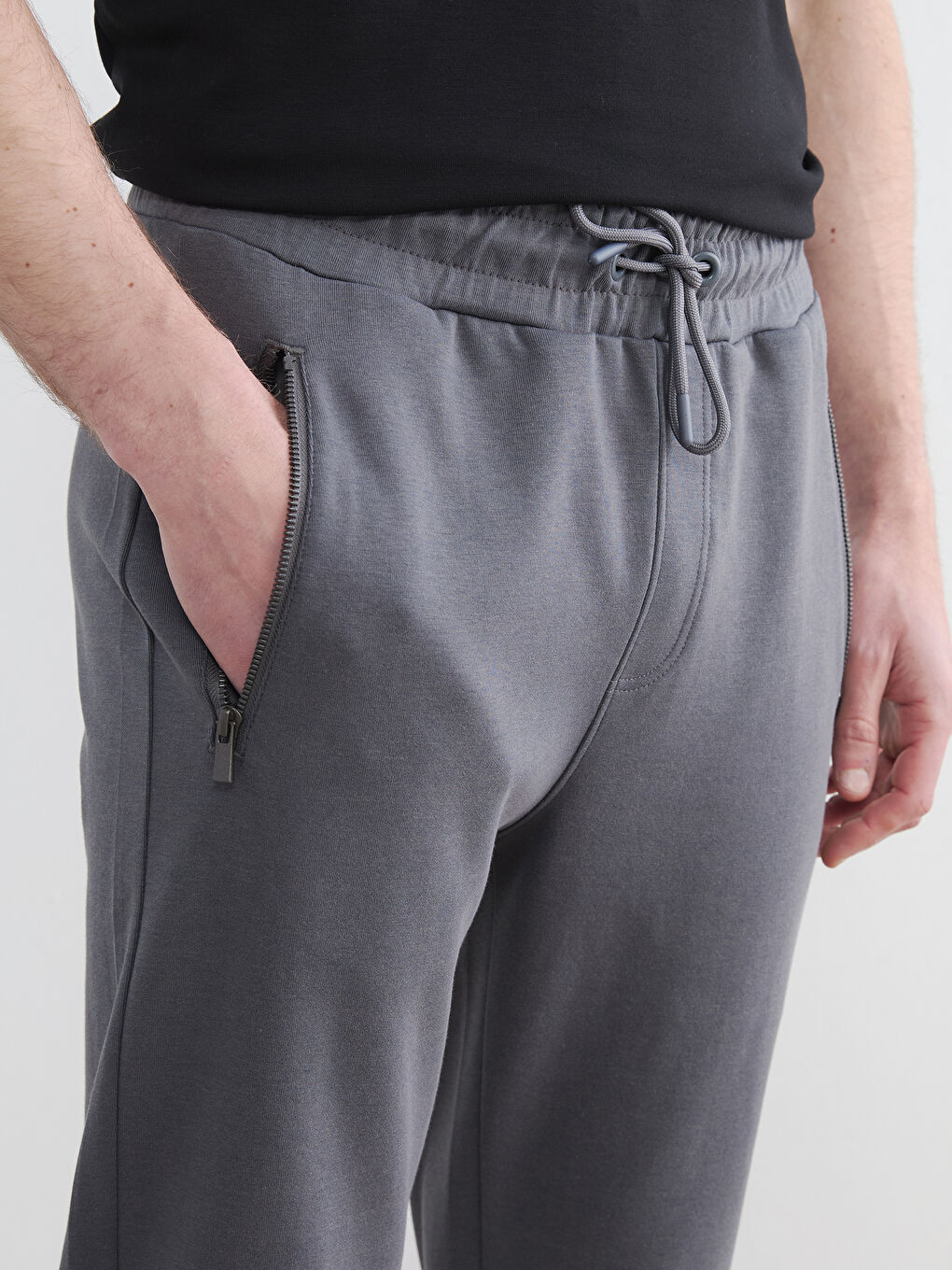 Gri Standart Kalıp Erkek Eşofman Altı-2