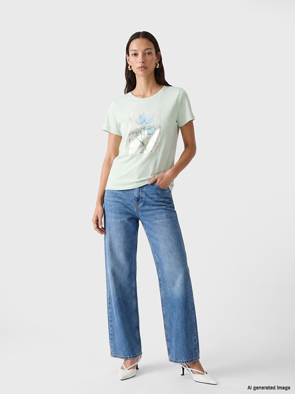 Printed 100% Cotton Women's T-shirt-1