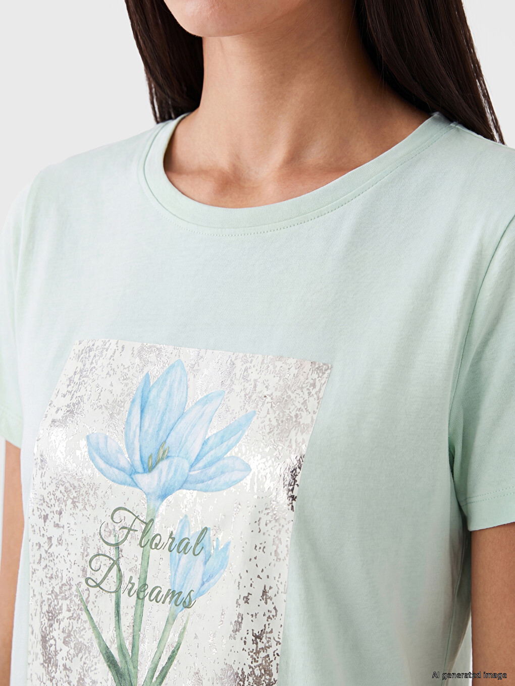 Printed 100% Cotton Women's T-shirt-2