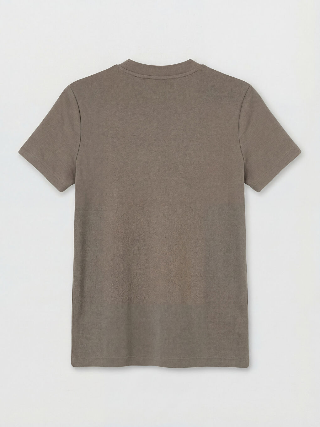 Kahverengi Bisiklet Yaka Soft Touch Kadın Tişört-1