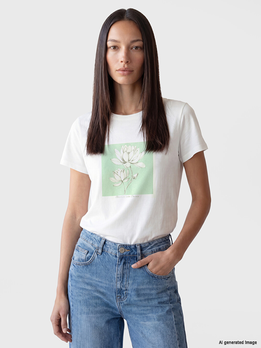 Woman White T-shirt