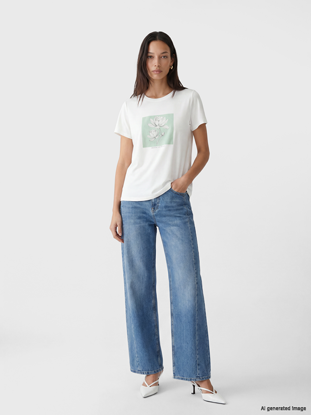 Woman White T-shirt-1