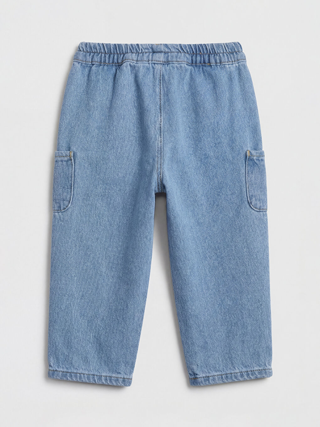 İndigo Loose Fit Erkek Bebek Kargo Jean Pantolon-1