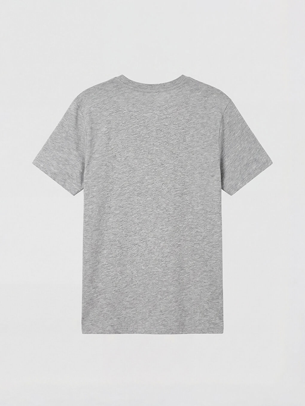 Gri Bisiklet Yaka Taşlı Kız Çocuk Tişört-1