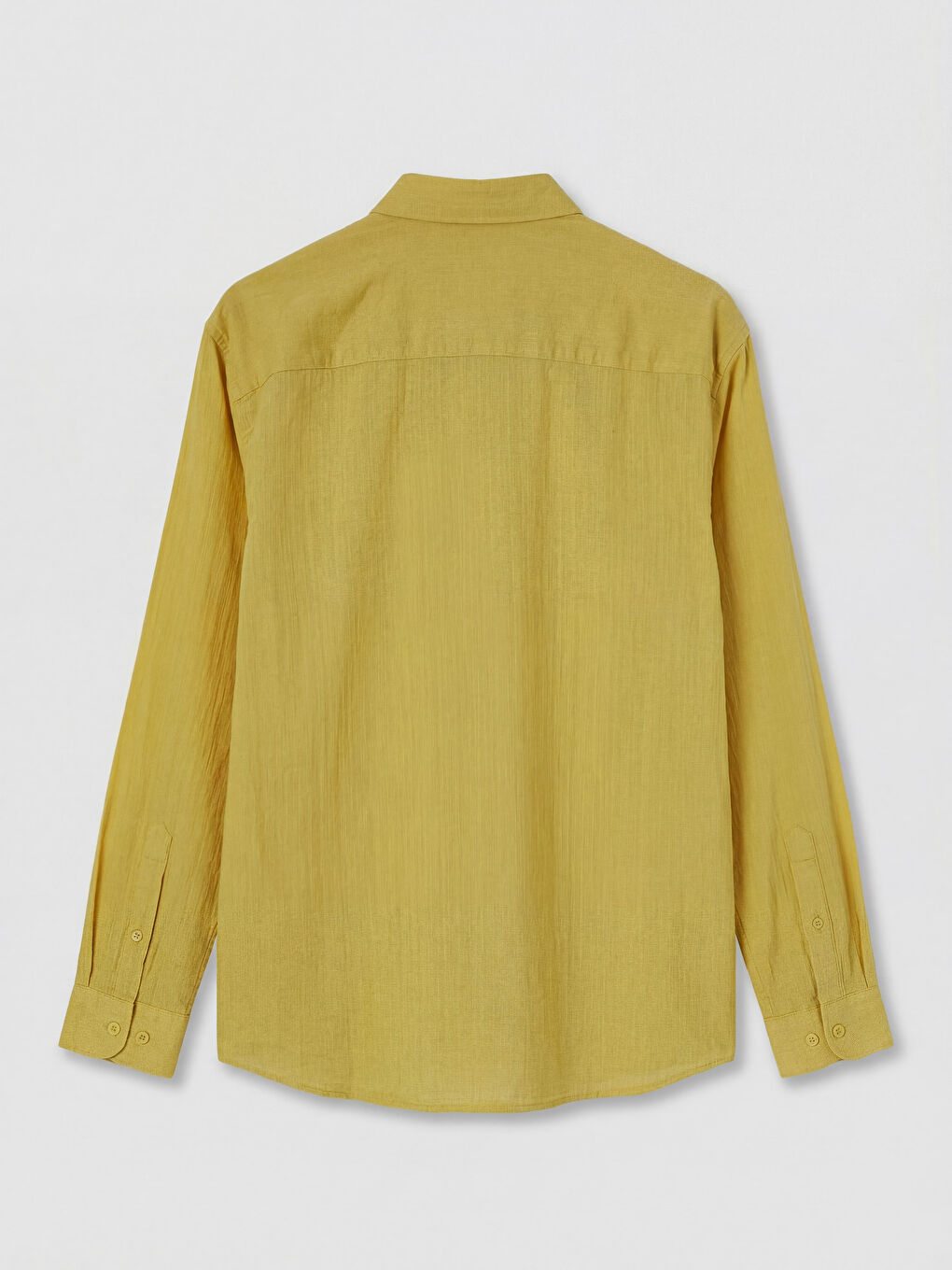 Sarı Regular Fit Erkek Dokulu Gömlek-1