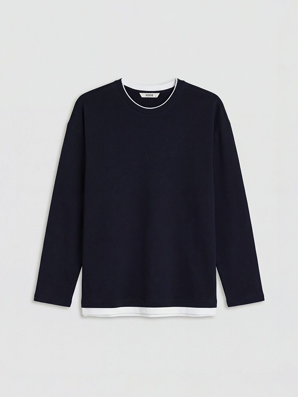 Lacivert Bisiklet Yaka Erkek Sweatshirt